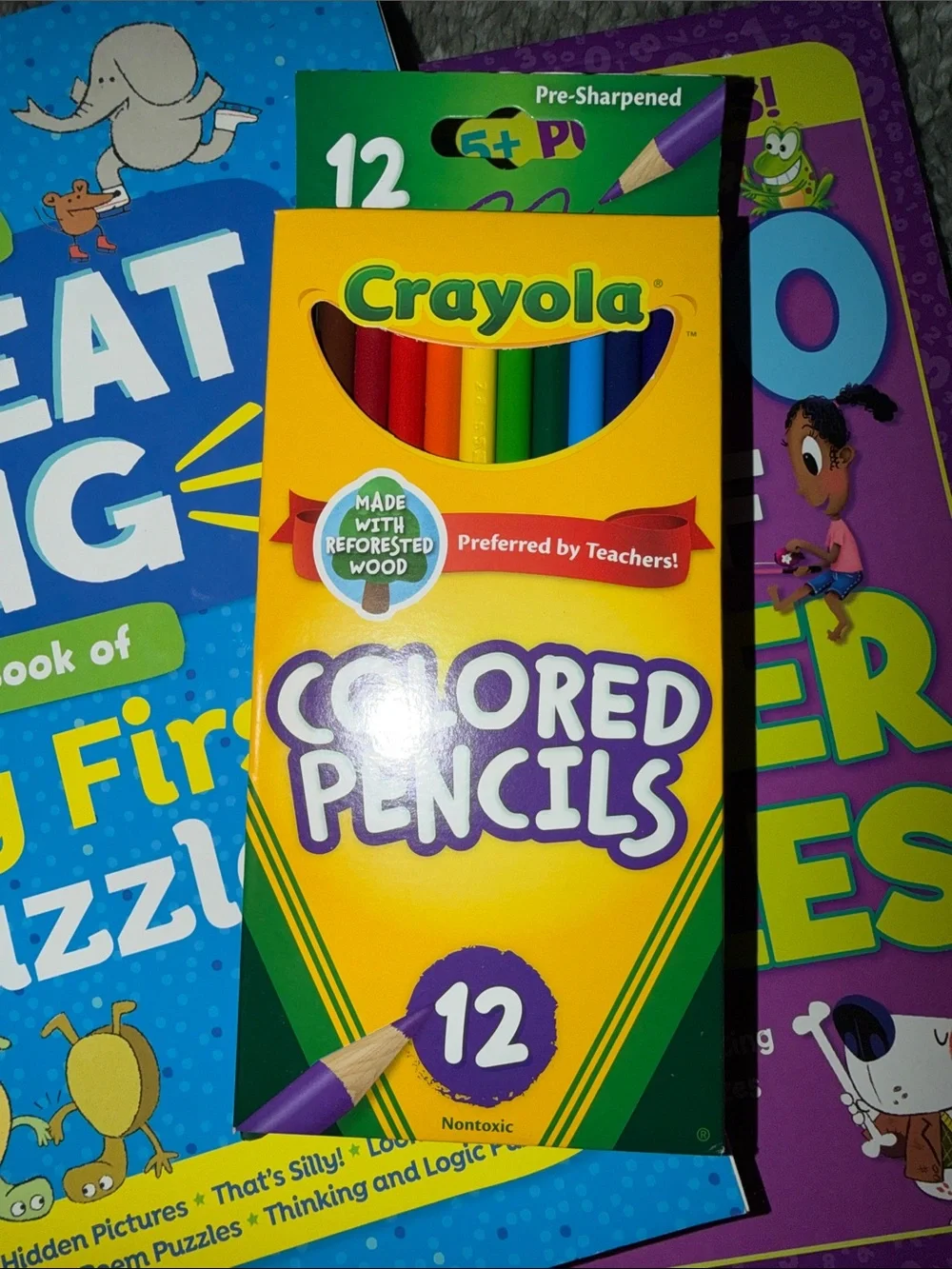 2 Jumbo Highlights Puzzle Books! Crayola Colored Pencils 12-Pack - Multicolor